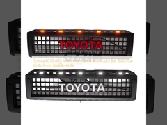 Toyota LC76 ABS Mesh Front Grille With Light Bar Black Car Grille Front Middle Grille