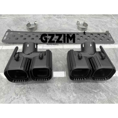 Rear Bumper Muffler Tips Exhaust Pipes Black Tail Throat Second Generation For 2020 Land Rover Defender 90 110