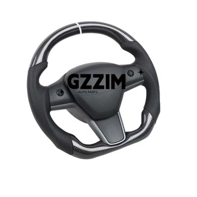 Hot Selling Black & White Carbon Fiber Car Steering Wheel for Tesla Model 3 Model Y